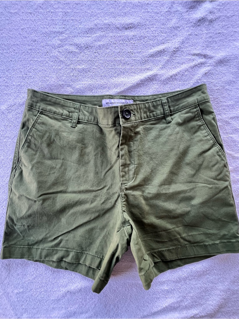 Amazon Essentials Olive Green Flat-Front Casual Shorts